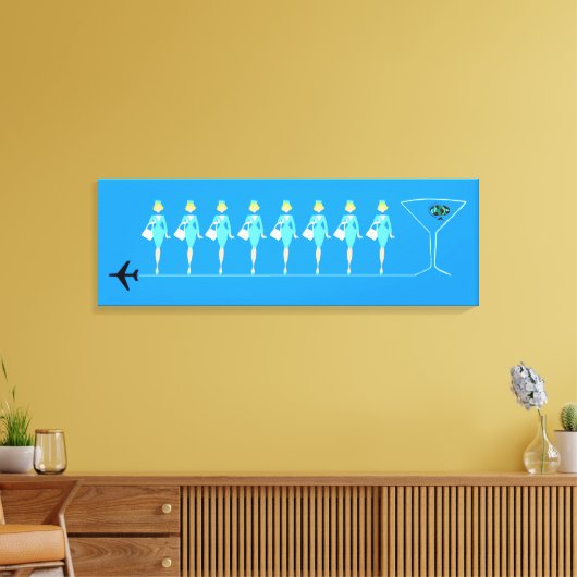 Klassischer Flug Attendant Stretched Canvas Print Leinwanddruck (Insitu (Wohnzimmer))
