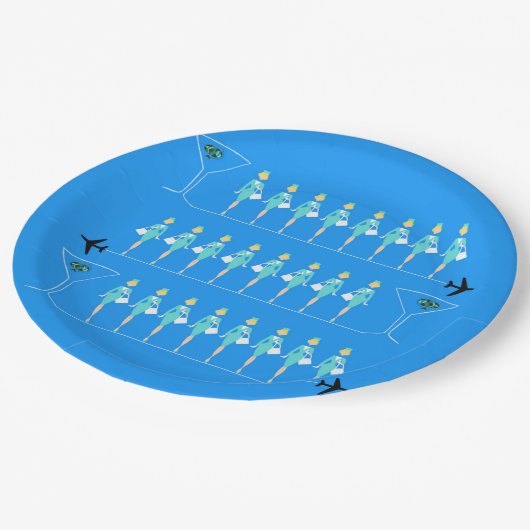 Klassischer Flugbegleiter-Pappteller Pappteller (Schrägansicht)