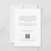 Klassischer formeller Hochzeitsfoto-QR-Code Dankeskarte (Rückseite)