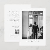 Klassischer formeller Hochzeitsfoto-QR-Code Dankeskarte (Vorne/Hinten)