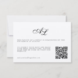 Klassischer formeller Hochzeitstil-RSVP-Karte QR-C RSVP Karte
