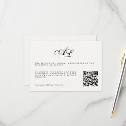 Klassischer formeller Hochzeitstil-RSVP-Karte QR-C RSVP Karte
