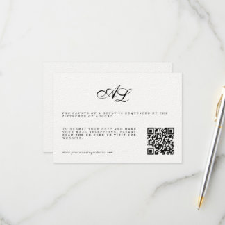 Klassischer formeller Hochzeitstil-RSVP-Karte QR-C RSVP Karte