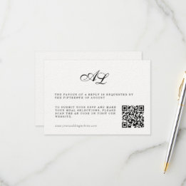 Klassischer formeller Hochzeitstil-RSVP-Karte QR-C RSVP Karte
