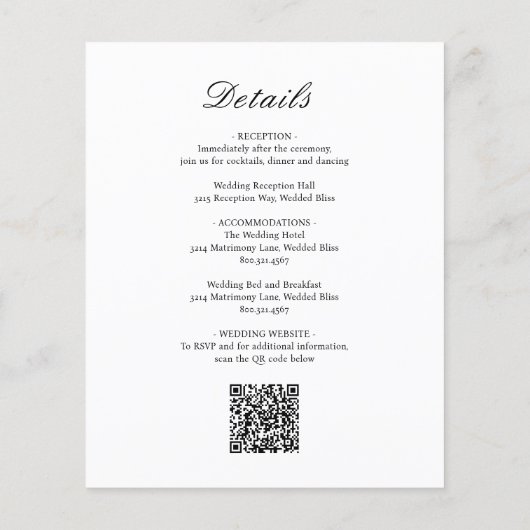 Klassischer formeller QR-Kodex Einladung zur Hochz Flyer (Hinten)