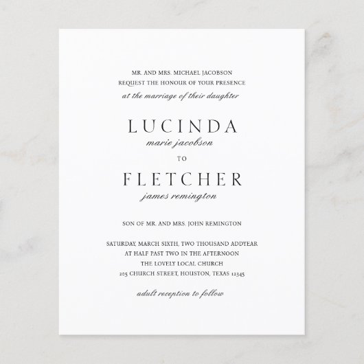 Klassischer formeller QR-Kodex Einladung zur Hochz Flyer (Vorne)