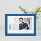 Klassischer Foto Abschluss mit blauem Tweed Ankündigung (Stehend Vorderseite)