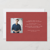 Klassischer Foto Abschluss mit rotem Tweed Einladung (Rückseite)
