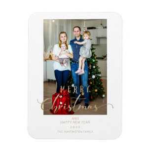 Klassischer Foto-Weihnachts-Zauber-Script-Zitat Magnet