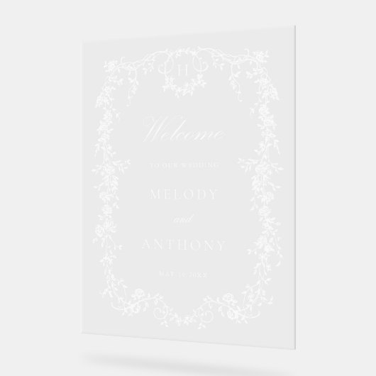 Klassischer französischer Viktorianischer Blumenza Acrylschild (Winkel)