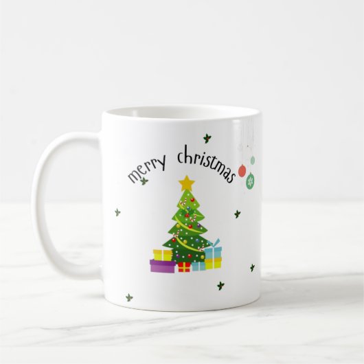 Klassischer Frohe Weihnachten Feiertagsbecher Kaffeetasse (Links)