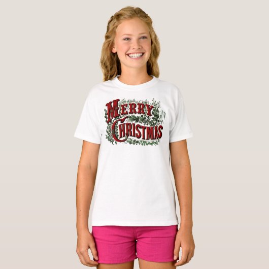Klassischer "Frohe Weihnachten" Kids-T - Shirt (Vorne ganz)