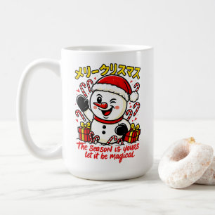 Klassischer Frohe Weihnachten Schneemann Tasse Ele