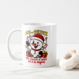 Klassischer Frohe Weihnachten Schneemann Tasse Ele