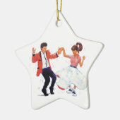 klassischer Fünfzigerjahre Jahr-Rock'n'Roll jivers Keramik Ornament (Links)