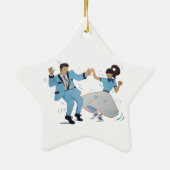 klassischer Fünfzigerjahre Jahr-Rock'n'Roll jivers Keramik Ornament (Hinten)