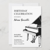 Klassischer Geburtstag im eleganten Piano Einladung (Vorderseite)