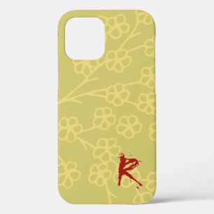 Klassischer gelber Topaz Blütenroter Text Case-Mate iPhone Hülle