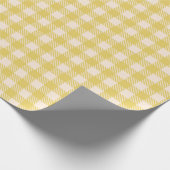 Klassischer Gelbschwingel-Gingham kariert geprüft Geschenkpapier (Ecke)
