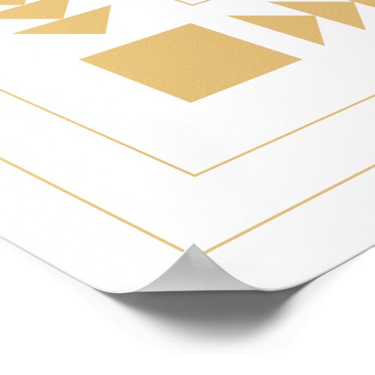 Klassischer geometrischer Formen Quiltblock in Gol Poster (Ecke)