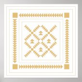 Klassischer geometrischer Formen Quiltblock in Gol Poster (Vorne)