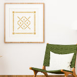 Klassischer geometrischer Formen Quiltblock in Gol Poster<br><div class="desc">Ein modernes,  traditionelles Medaillon-Quilt-Design in einer sanften goldgelben gelben Farbe.</div>