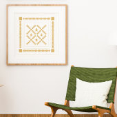 Klassischer geometrischer Formen Quiltblock in Gol Poster
