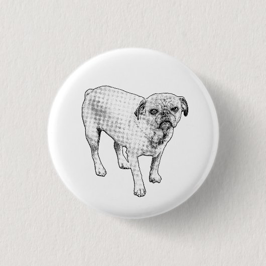 Klassischer gepunkteter Hund-Knopf inspiriert über Button (Vorderseite)