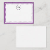 Klassischer gepunkteter Rahmen mit Initialen und L Mitteilungskarte (Vorne/Hinten)