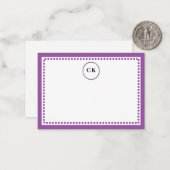 Klassischer gepunkteter Rahmen mit Initialen und L Mitteilungskarte (Vorderseite/Rückseite Beispiel)