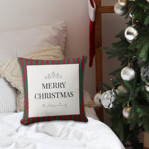 Klassischer gestreifter Weihnachten Kissen