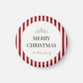 Klassischer gestreifter Weihnachtskreis Magnet (Vorne)