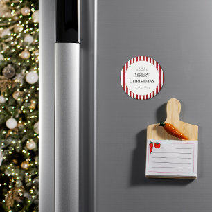 Klassischer gestreifter Weihnachtskreis Magnet