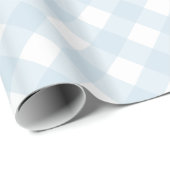 Klassischer Gingham-Blütenblau Kariert Geschenkpapier (Rolleneckpunkt)