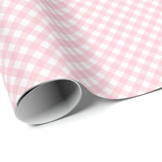 Klassischer Gingham Karo Kariertes Muster Pastellr Geschenkpapier (Rolleneckpunkt)