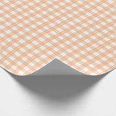 Klassischer Gingham Karo Kariertes Musterpeach Geschenkpapier (Ecke)