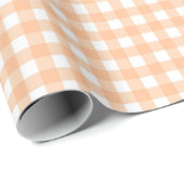 Klassischer Gingham Karo Kariertes Musterpeach Geschenkpapier (Rolleneckpunkt)