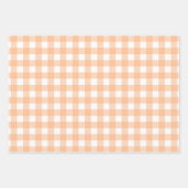 Klassischer Gingham Karo Kariertes Musterpeach Geschenkpapier Set (Vorderseite)