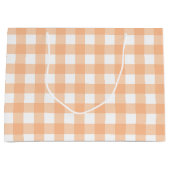 Klassischer Gingham Karo Kariertes Musterpeach Große Geschenktüte (Vorderseite)