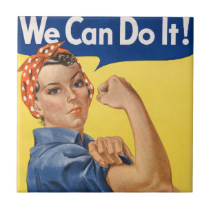 Klassischer Girl-Power-Empowerment-Pop-Art-Druck Fliese