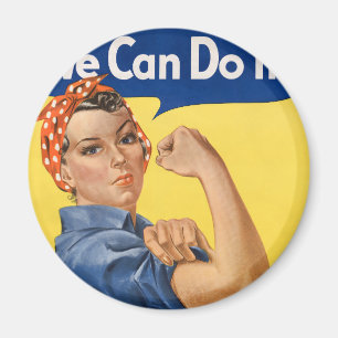 Klassischer Girl Power Empowerment Pop Art Druck Magnet