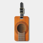 Klassischer Gitarrenorange Tan Gepäckanhänger (Vorderseite vertikal)