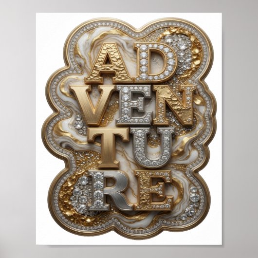 Klassischer Gold-ADVENTURE-Druck Poster (Vorne)