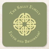 Klassischer Gold keltischer Kreuzgedanken und Bego Rechteckiger Pappuntersetzer (Vorderseite)