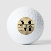 Klassischer Gold-Name-Monogramm Golfball (Vorderseite)