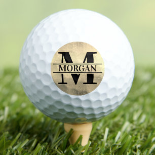 Klassischer Gold-Name-Monogramm Golfball