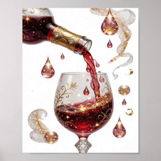 Klassischer Gold ROTWEIN Poster (Vorne)