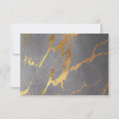 Klassischer Gold- und Graumarmorlook RSVP Karte (Rückseite)