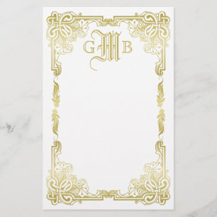 Klassischer Goldrahmen für Hochzeiten Briefpapier