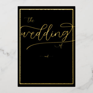Klassischer Goldrahmen mit florierender Kalligrafi Folieneinladung